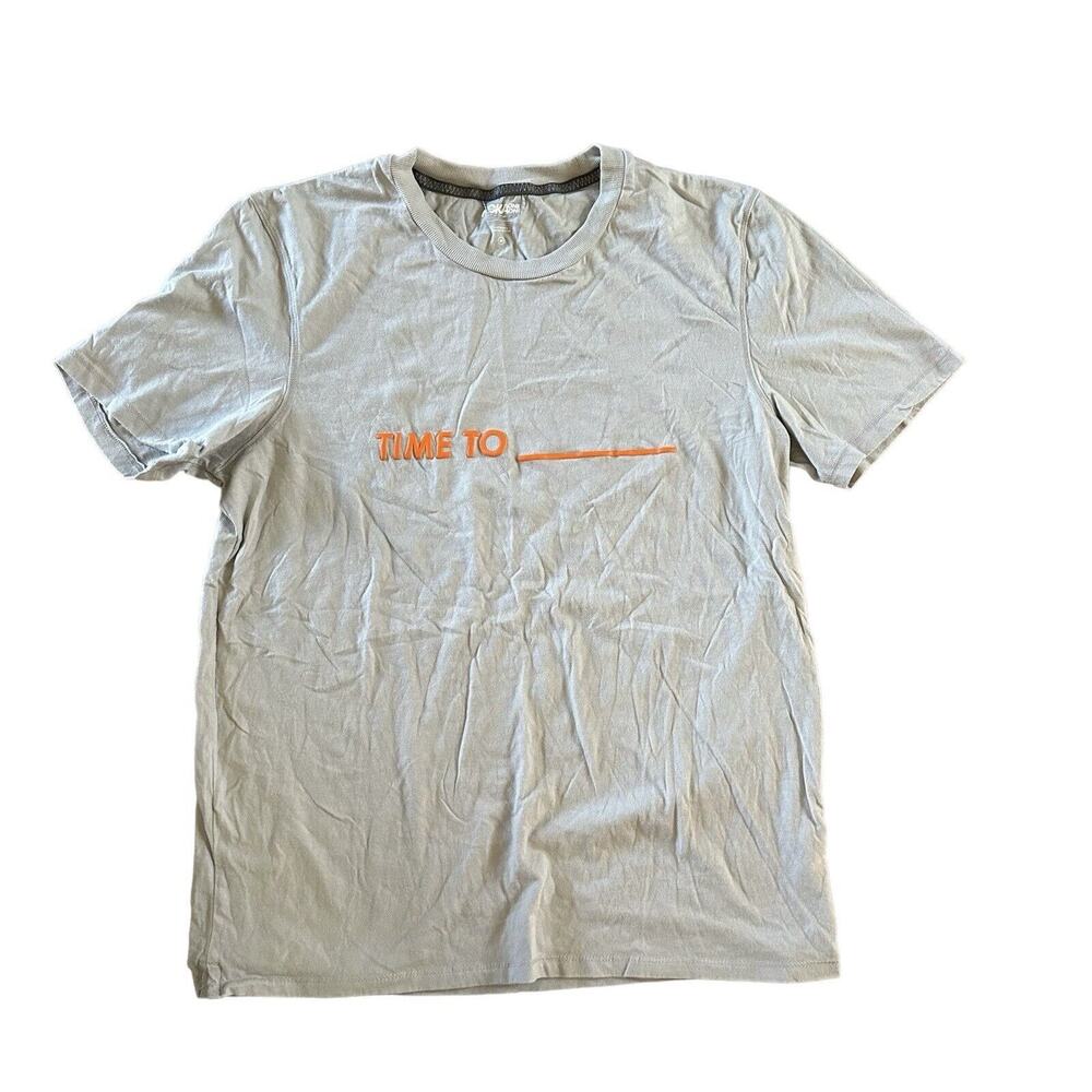 Hoka‎ One One Men's T-Shirt Size Medium Crewneck Gray Sports Athletic Time To…